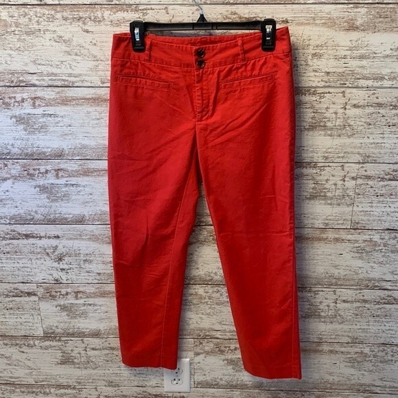 Anthropologie Cartonnier Burnt Orange Cropped Ankle Pants Size 4 - Picture 1 of 5